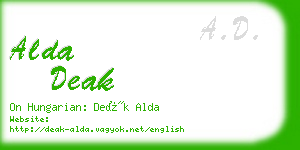 alda deak business card